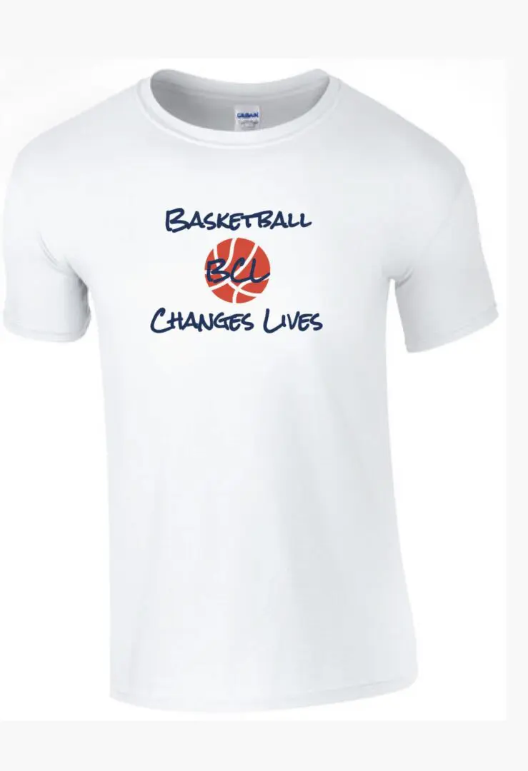 A white shirt with the words basketball champs lives written on it.